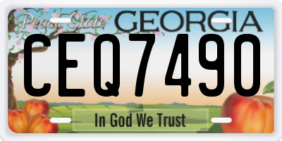 GA license plate CEQ7490