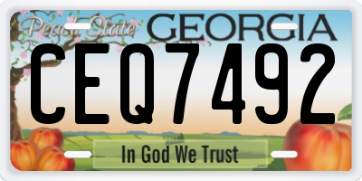 GA license plate CEQ7492