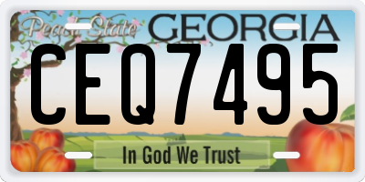 GA license plate CEQ7495