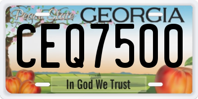 GA license plate CEQ7500
