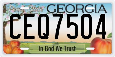 GA license plate CEQ7504