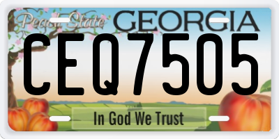 GA license plate CEQ7505