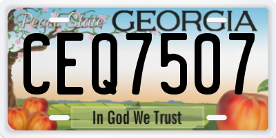 GA license plate CEQ7507