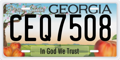 GA license plate CEQ7508