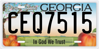 GA license plate CEQ7515