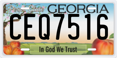 GA license plate CEQ7516