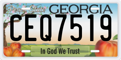 GA license plate CEQ7519