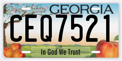GA license plate CEQ7521