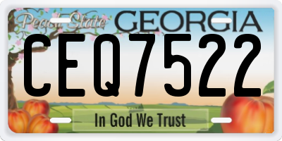 GA license plate CEQ7522