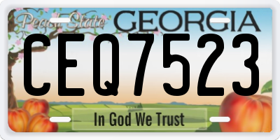GA license plate CEQ7523