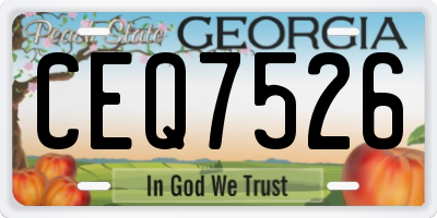 GA license plate CEQ7526