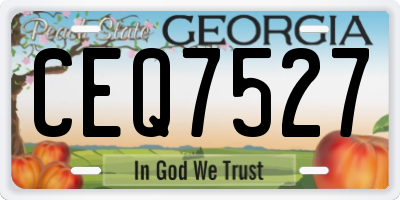 GA license plate CEQ7527