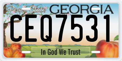 GA license plate CEQ7531