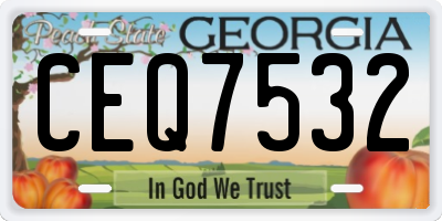 GA license plate CEQ7532