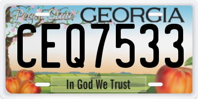 GA license plate CEQ7533