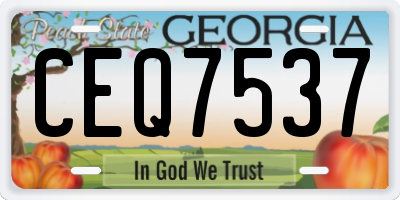 GA license plate CEQ7537