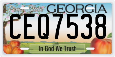 GA license plate CEQ7538