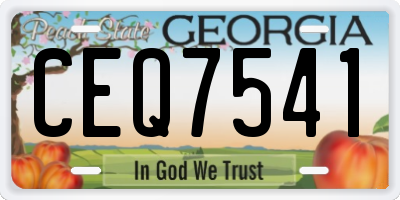 GA license plate CEQ7541
