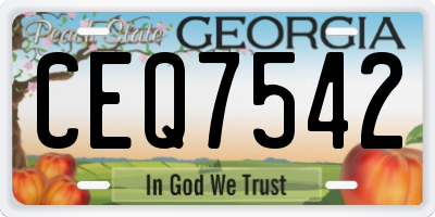 GA license plate CEQ7542