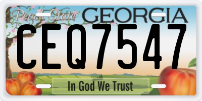 GA license plate CEQ7547