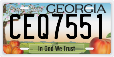 GA license plate CEQ7551