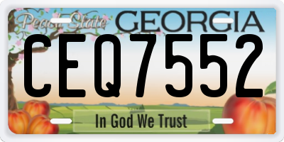 GA license plate CEQ7552
