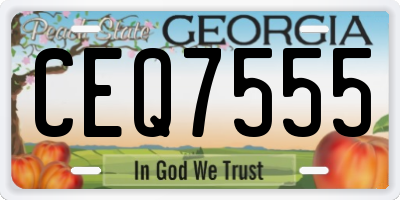 GA license plate CEQ7555
