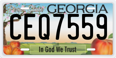 GA license plate CEQ7559