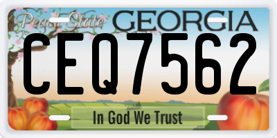 GA license plate CEQ7562