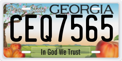 GA license plate CEQ7565