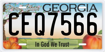 GA license plate CEQ7566