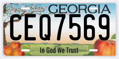GA license plate CEQ7569