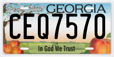 GA license plate CEQ7570