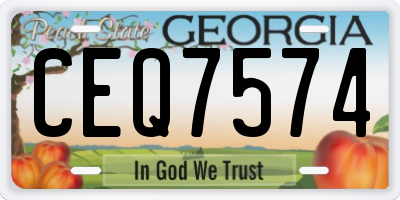GA license plate CEQ7574