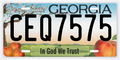 GA license plate CEQ7575
