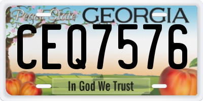 GA license plate CEQ7576