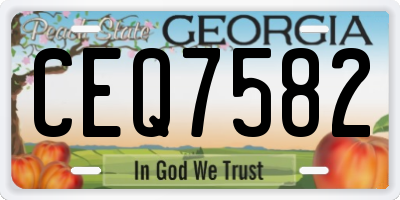 GA license plate CEQ7582