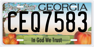 GA license plate CEQ7583