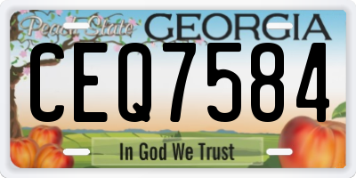 GA license plate CEQ7584