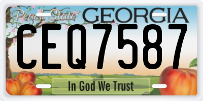 GA license plate CEQ7587