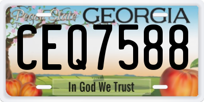 GA license plate CEQ7588