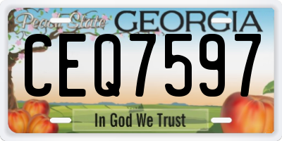 GA license plate CEQ7597