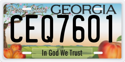 GA license plate CEQ7601