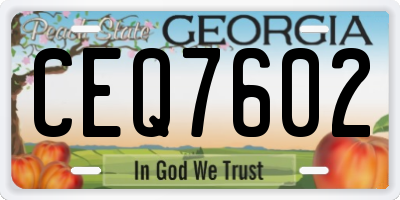 GA license plate CEQ7602