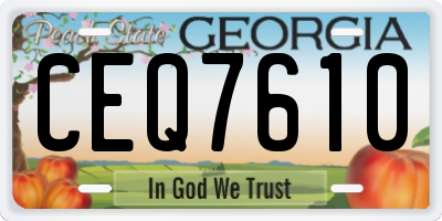 GA license plate CEQ7610