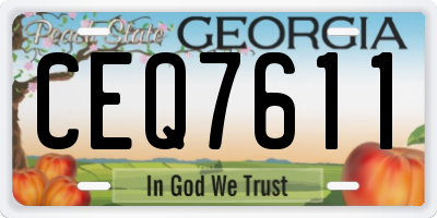 GA license plate CEQ7611