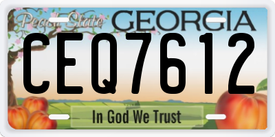 GA license plate CEQ7612