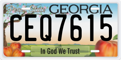 GA license plate CEQ7615