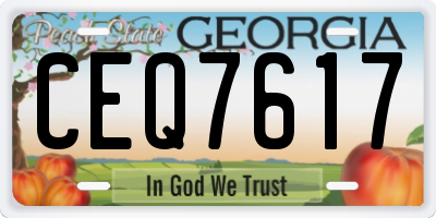 GA license plate CEQ7617