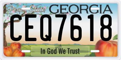 GA license plate CEQ7618